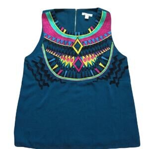 Francescas Miami Vibrant Aztec Tank Top-L